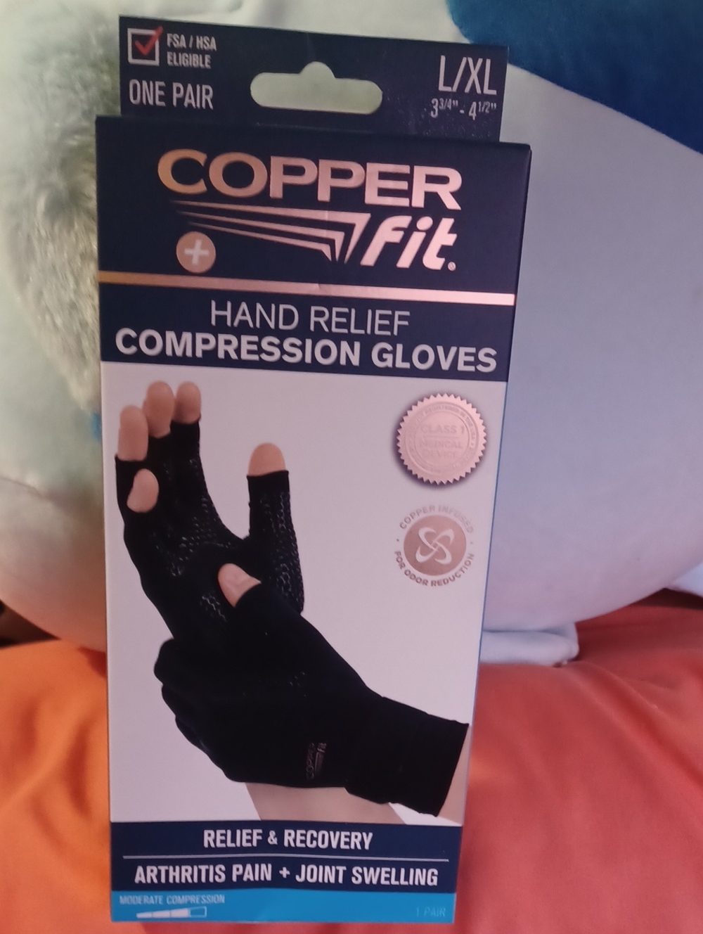 Copper Fit Gloves L/XL Unsex Blk
